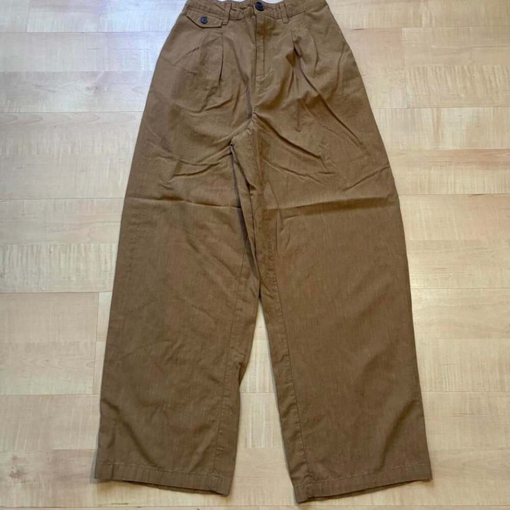 A New Day Pleated High Rise Wide Leg Trousers Size XS Tan Brown